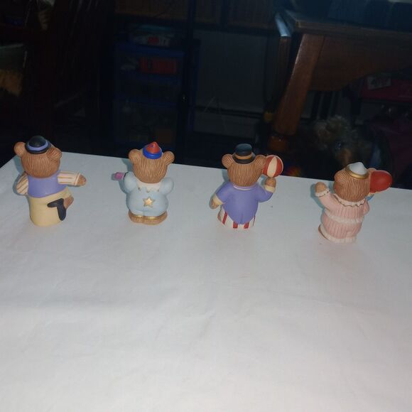 Homco Circus Bear Figurines #1449 Set of 4 Vintage Clown Bears w/ Stickers - Picture 7 of 7